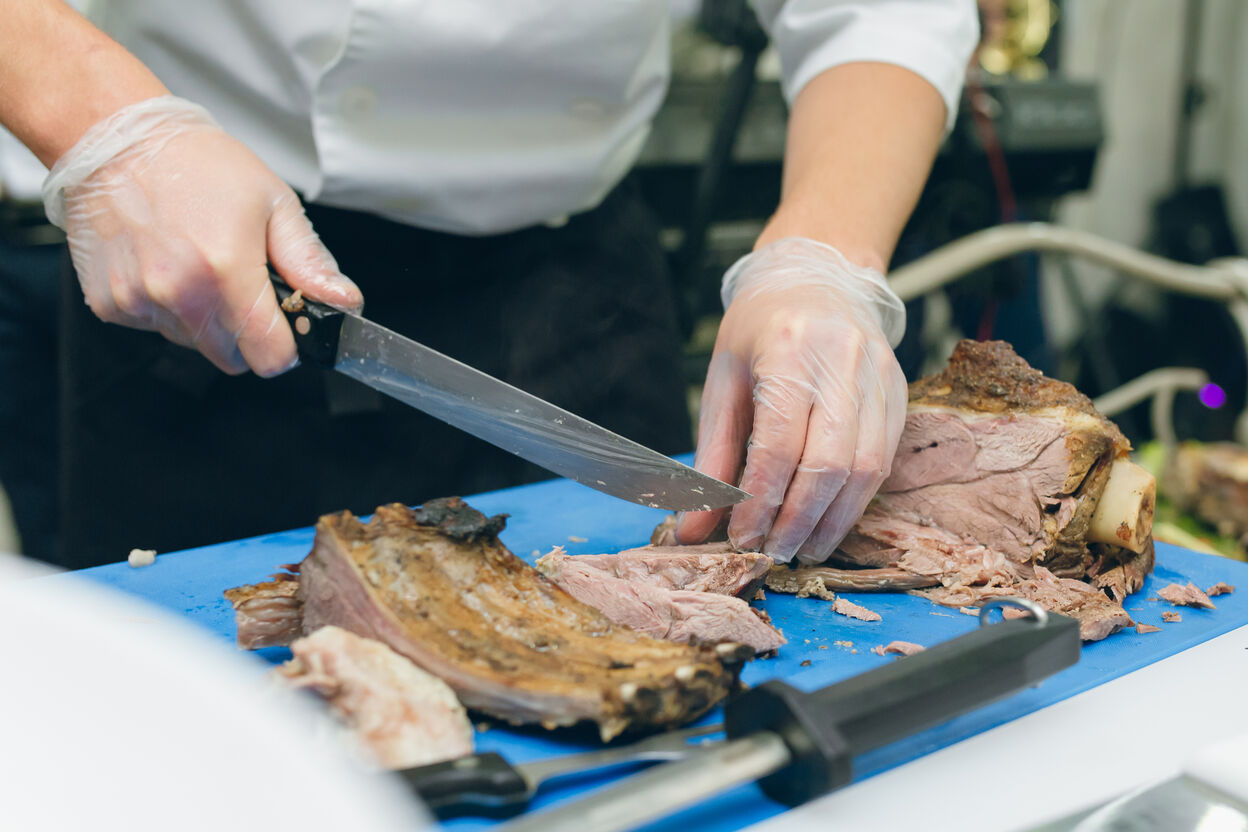 Planche à découper en plastique pour l'industrie alimentaire