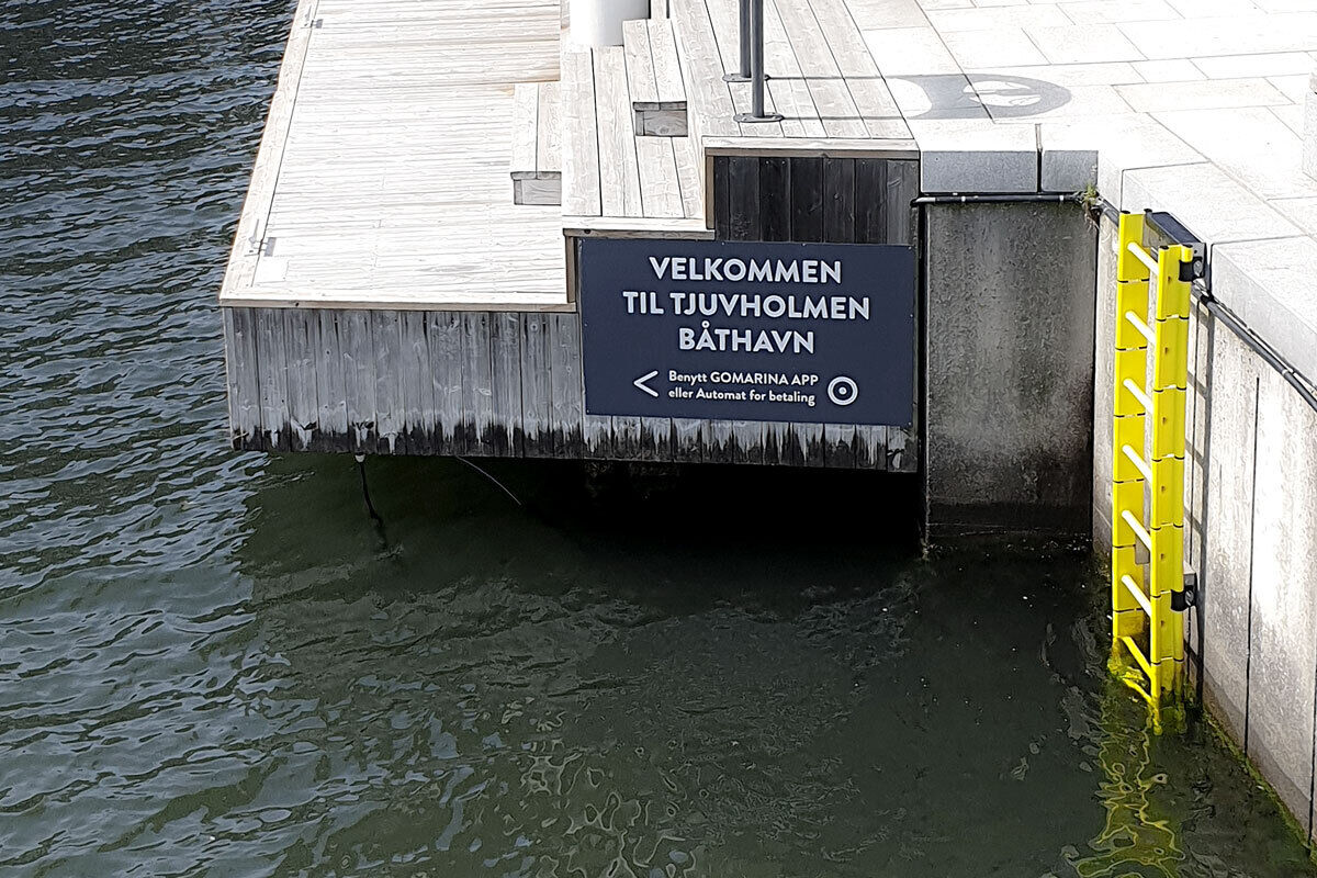 lifeladder voor haven in Norway Tjuvholmen