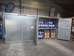 Conteneur de stockage résistant au feu à palettes IBC (portes à charnières) - 6010x2270x2875 mm