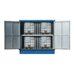 Conteneur de stockage de base à palettes IBC (portes à charnières) - 3010x1740x3030 mm