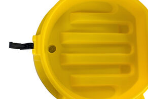 Kunststof trechter/opvangbak voor 200 l vat met RVS zeef en deksel - Ø620 x 265 mm