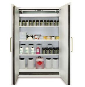 Brandwerende kast - 2-deurs - gelakte legborden - 1200x600x2050mm - grijs